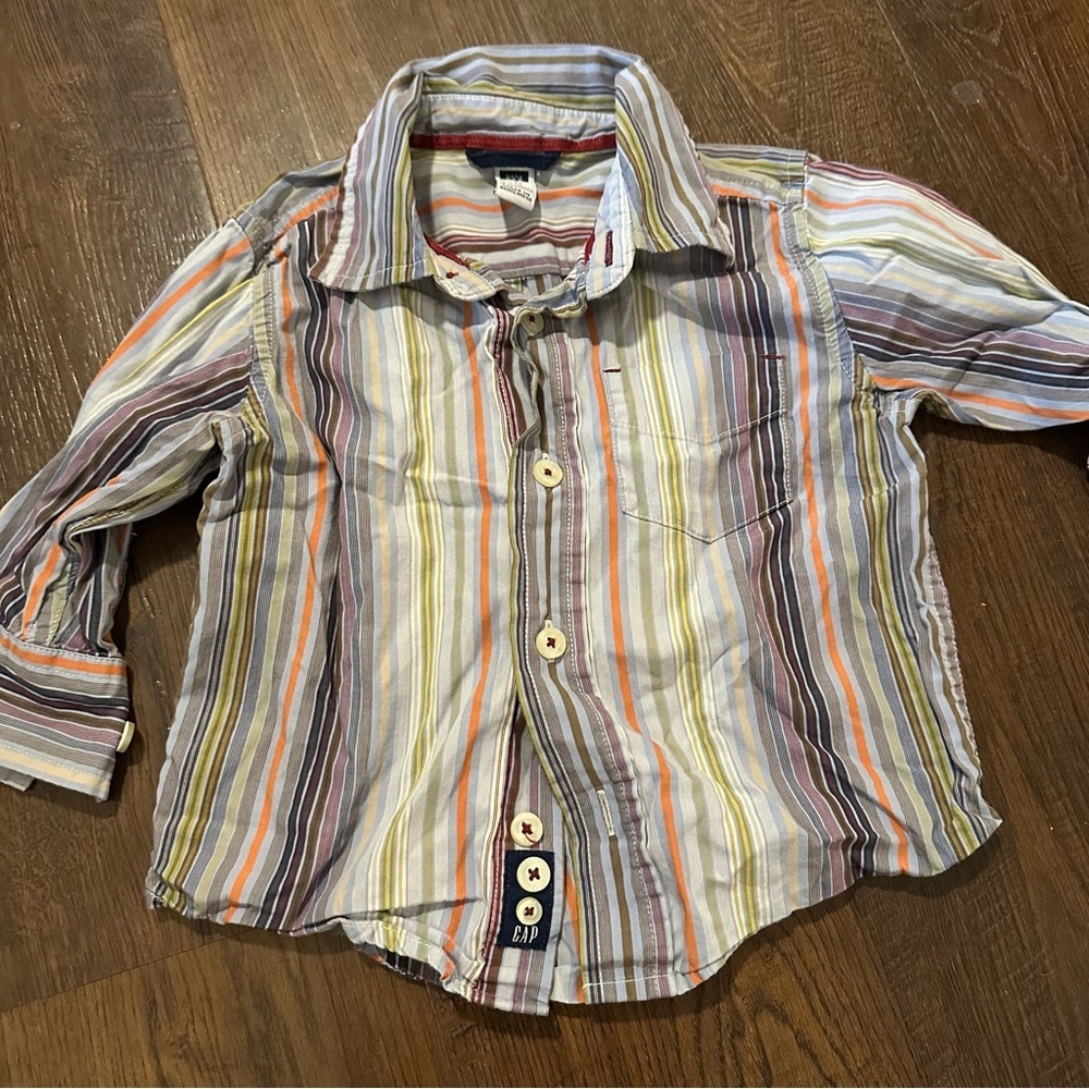 Baby Gap Toddler Boy Button Down Striped Shirt -